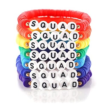 Miss Rabbit Colorful Heishi Surfer Bracelets Set for Women Stackable Rainbow Polymer Clay Disc Beaded Stretch Bracelets Multilayered Friendship Bracelets Boho Summer Beach Jewelry Cheer Gift Bulk for