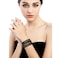 Cryshimmer 5 Pcs Bead Bracelet Set for Women Black Bead Ball Stretch Elastic Bracelet