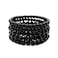 Cryshimmer 5 Pcs Bead Bracelet Set for Women Black Bead Ball Stretch Elastic Bracelet