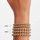 Cryshimmer 5 Pcs Gold Bead Bracelet Set for Women Gold Plated Bead Ball Stretch Elastic Bracelet