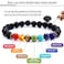 Doitory Men Women 8mm Lava Rock 7 Chakra Beads Chakra Bracelet Braided Rope Natural Stone Yoga Bracelet Bangle