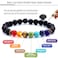 Doitory Men Women 8mm Lava Rock 7 Chakra Beads Chakra Bracelet Braided Rope Natural Stone Yoga Bracelet Bangle