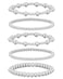 doubgood Silver Bracelets for Women 5 Piece Silver Bracelet Stack Beaded Ball Jewelry Sets Gifts for Women