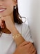 ENSKEFEN Gold Stretch Chain Bangle Bracelets for Women Lightweight Chunky Elastic Bangle Minimalist Jewelry