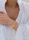 ENSKEFEN Gold Stretch Chain Bangle Bracelets for Women Lightweight Chunky Elastic Bangle Minimalist Jewelry
