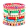 FAERLIIRY Preppy Beaded Bracelets Heishi Stretch Bracelets for Women Polymer Clay Stackable Charm Summer Bracelet Sufer Beach Bracelet Preepy Jewelry9PCS