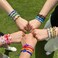 Behrooci Friendship Bracelets Boho Stackable Bracelets for Women Surfer Heishi Clay Bead Stretch Preppy Bracelets Grey Blue Cross