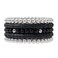 GOOJIDS Black Surfer Heishi Clay Bead Bracelets for Women Bohemian Stackable Silver Plated Beaded Stretch Bracelets Elastic Layering Friendship Bracelets Set Boho Jewelry
