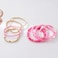 GOOJIDS Pink Surfer Heishi Clay Bead Bracelets for Women Bohemian Stackable Gold Plated Beaded Stretch Bracelets Elastic Layering Friendship Bracelets Set Boho Jewelry