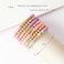 GOOJIDS Surfer Heishi Clay Bead Bracelets for Women Bohemian Stackable Gold Beaded Stretch Bracelets Elastic Layering Friendship Bracelets Set Boho Jewelry G2PurplePink 7pcs