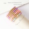 GOOJIDS Surfer Heishi Clay Bead Bracelets for Women Bohemian Stackable Gold Beaded Stretch Bracelets Elastic Layering Friendship Bracelets Set Boho Jewelry G2PurplePink 7pcs