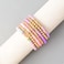 GOOJIDS Surfer Heishi Clay Bead Bracelets for Women Bohemian Stackable Gold Beaded Stretch Bracelets Elastic Layering Friendship Bracelets Set Boho Jewelry G2PurplePink 7pcs