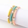 GOOJIDS Surfer Heishi Clay Bead Bracelets for Women Bohemian Stackable Gold Plated Beaded Stretch Bracelets Elastic Layering Friendship Bracelets Set Boho Jewelry