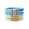 GOOJIDS Surfer Heishi Clay Bead Bracelets for Women Bohemian Stackable Gold Plated Beaded Stretch Bracelets Elastic Layering Friendship Bracelets Set Boho Jewelry