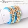 GOOJIDS Surfer Heishi Clay Bead Bracelets for Women Bohemian Stackable Gold Plated Beaded Stretch Bracelets Elastic Layering Friendship Bracelets Set Boho Jewelry