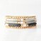GOOJIDS Surfer Heishi Clay Bead Bracelets for Women Bohemian Stackable Gold Plated Beaded Stretch Bracelets Elastic Layering Friendship Bracelets Set Boho Jewelry