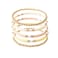 GOOJIDS Surfer Heishi Clay Bead Bracelets for Women Bohemian Stackable Gold Plated Beaded Stretch Bracelets Elastic Layering Friendship Bracelets Set Boho Jewelry