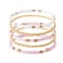 GOOJIDS Surfer Heishi Clay Bead Bracelets for Women Bohemian Stackable Gold Plated Beaded Stretch Bracelets Elastic Layering Friendship Bracelets Set Boho Jewelry