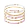 GOOJIDS Surfer Heishi Clay Bead Bracelets for Women Bohemian Stackable Gold Plated Beaded Stretch Bracelets Elastic Layering Friendship Bracelets Set Boho Jewelry