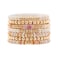 GOOJIDS Surfer Heishi Clay Bead Bracelets for Women Bohemian Stackable Gold Plated Beaded Stretch Bracelets Elastic Layering Friendship Bracelets Set Boho Jewelry