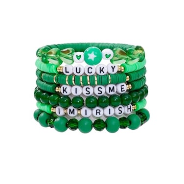 GOOJIDS Surfer Heishi Clay Bead Bracelets for Women Bohemian Stackable Gold Plated Beaded Stretch Bracelets Elastic Layering Friendship Bracelets Set Boho Jewelry