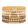 GOOJIDS Surfer Heishi Clay Bead Bracelets for Women Bohemian Stackable Gold Plated Beaded Stretch Bracelets Elastic Layering Friendship Bracelets Set Boho Jewelry
