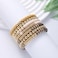 GOOJIDS Surfer Heishi Clay Bead Bracelets for Women Bohemian Stackable Gold Plated Beaded Stretch Bracelets Elastic Layering Friendship Bracelets Set Boho Jewelry