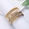 GOOJIDS Surfer Heishi Clay Bead Bracelets for Women Bohemian Stackable Gold Plated Beaded Stretch Bracelets Elastic Layering Friendship Bracelets Set Boho Jewelry