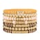 GOOJIDS Surfer Heishi Clay Bead Bracelets for Women Bohemian Stackable Gold Plated Beaded Stretch Bracelets Elastic Layering Friendship Bracelets Set Boho Jewelry