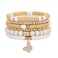 GOOJIDS Surfer Heishi Clay Bead Bracelets for Women Bohemian Stackable Gold Plated Beaded Stretch Bracelets Elastic Layering Friendship Bracelets Set Boho Jewelry
