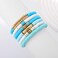 GOOJIDS Surfer Heishi Clay Bead Bracelets for Women Bohemian Stackable Gold Plated Beaded Stretch Bracelets Elastic Layering Friendship Bracelets Set Boho Jewelry