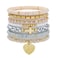GOOJIDS Surfer Heishi Clay Bead Bracelets for Women Bohemian Stackable Gold Plated Beaded Stretch Bracelets Elastic Layering Friendship Bracelets Set Boho Jewelry