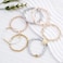 GOOJIDS Surfer Heishi Clay Bead Bracelets for Women Bohemian Stackable Gold Plated Beaded Stretch Bracelets Elastic Layering Friendship Bracelets Set Boho Jewelry