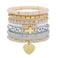 GOOJIDS Surfer Heishi Clay Bead Bracelets for Women Bohemian Stackable Gold Plated Beaded Stretch Bracelets Elastic Layering Friendship Bracelets Set Boho Jewelry