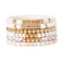 GOOJIDS Surfer Heishi Clay Bead Bracelets for Women Bohemian Stackable Gold Plated Beaded Stretch Bracelets Elastic Layering Friendship Bracelets Set Boho Jewelry TMixWhite Set