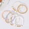 GOOJIDS Surfer Heishi Clay Bead Bracelets for Women Bohemian Stackable Gold Plated Beaded Stretch Bracelets Elastic Layering Friendship Bracelets Set Boho Jewelry TMixWhite Set