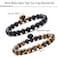 Hamoery Men Women 8mm Couple Beads Bracelet Elastic Natural Stone Yoga Bracelet Bangle Set1