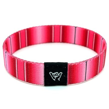 Hang Loose Bands Coastal Pink Serape Bracelet Small 65 Length for Men Women and Teens Reversible Elastic Wristband Boho Surf Style Unisex