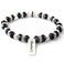 HanlinCC Womens Beaded Stretch Rosary Bracelet with Crucifix and Miraculous Medal Black