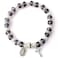 HanlinCC Womens Beaded Stretch Rosary Bracelet with Crucifix and Miraculous Medal Purple