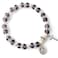 HanlinCC Womens Beaded Stretch Rosary Bracelet with Crucifix and Miraculous Medal Purple