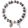 HanlinCC Womens Beaded Stretch Rosary Bracelet with Crucifix and Miraculous Medal Purple