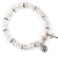 HanlinCC Womens Beaded Stretch Rosary Bracelet with Crucifix and Miraculous Medal White