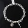 HanlinCC Womens Beaded Stretch Rosary Bracelet with Crucifix and Miraculous Medal White
