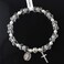 HanlinCC Womens Beaded Stretch Rosary Bracelet with Crucifix and Miraculous Medal White