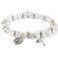 HanlinCC Womens Beaded Stretch Rosary Bracelet with Crucifix and Miraculous Medal White