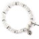 HanlinCC Womens Beaded Stretch Rosary Bracelet with Crucifix and Miraculous Medal White