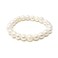 Honbay 1PCS Simple Stylish Fresh Water Pearl Bracelet Stretch Pearl Bracelet with a Drawstring Bag White