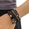 IFKM 8PCS Beaded Bracelets for Women Multilayered Stackable Strand Stretch Bead Bracelet Pack Handmade Trendy Bohemian Charm Jewelry Black