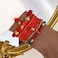 IFKM 8PCS Beaded Bracelets for Women Multilayered Stackable Strand Stretch Bead Bracelet Pack Handmade Trendy Bohemian Charm Jewelry Red